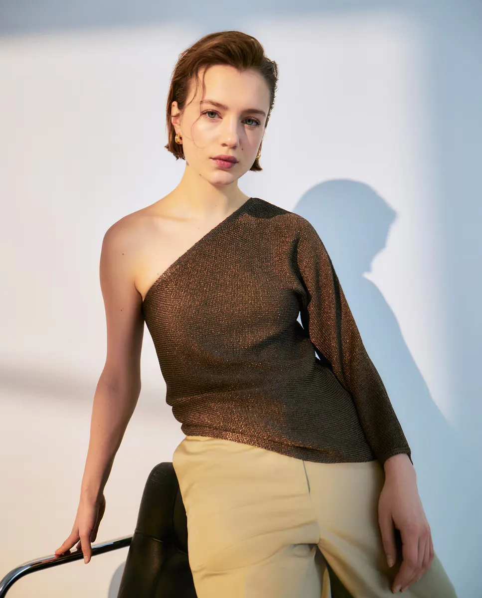 

Женский топ с длинными рукавами Woman El Corte Inglés, коричневый