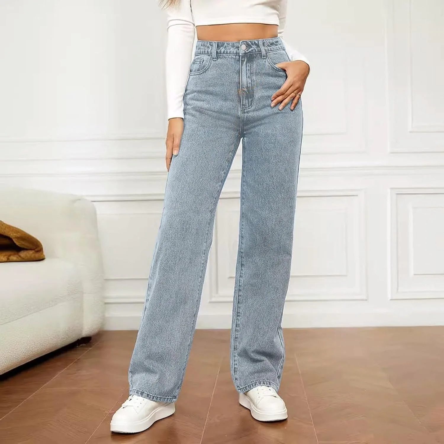 Джинсы женские High Waist Baggy Y2K Wide Leg — фото 2