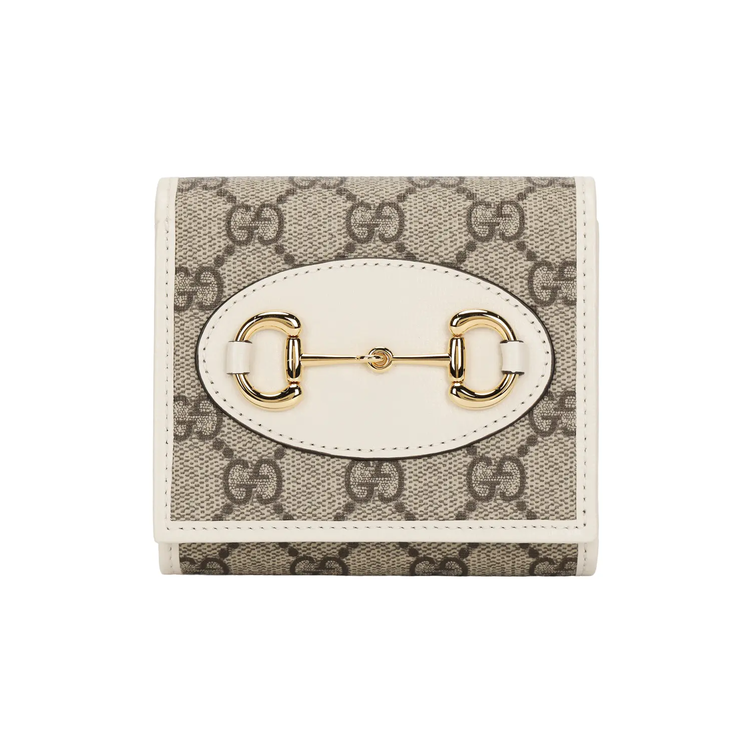 

GUCCI Женский кошелек из кожи с канвасными вставками Эбони Уайт