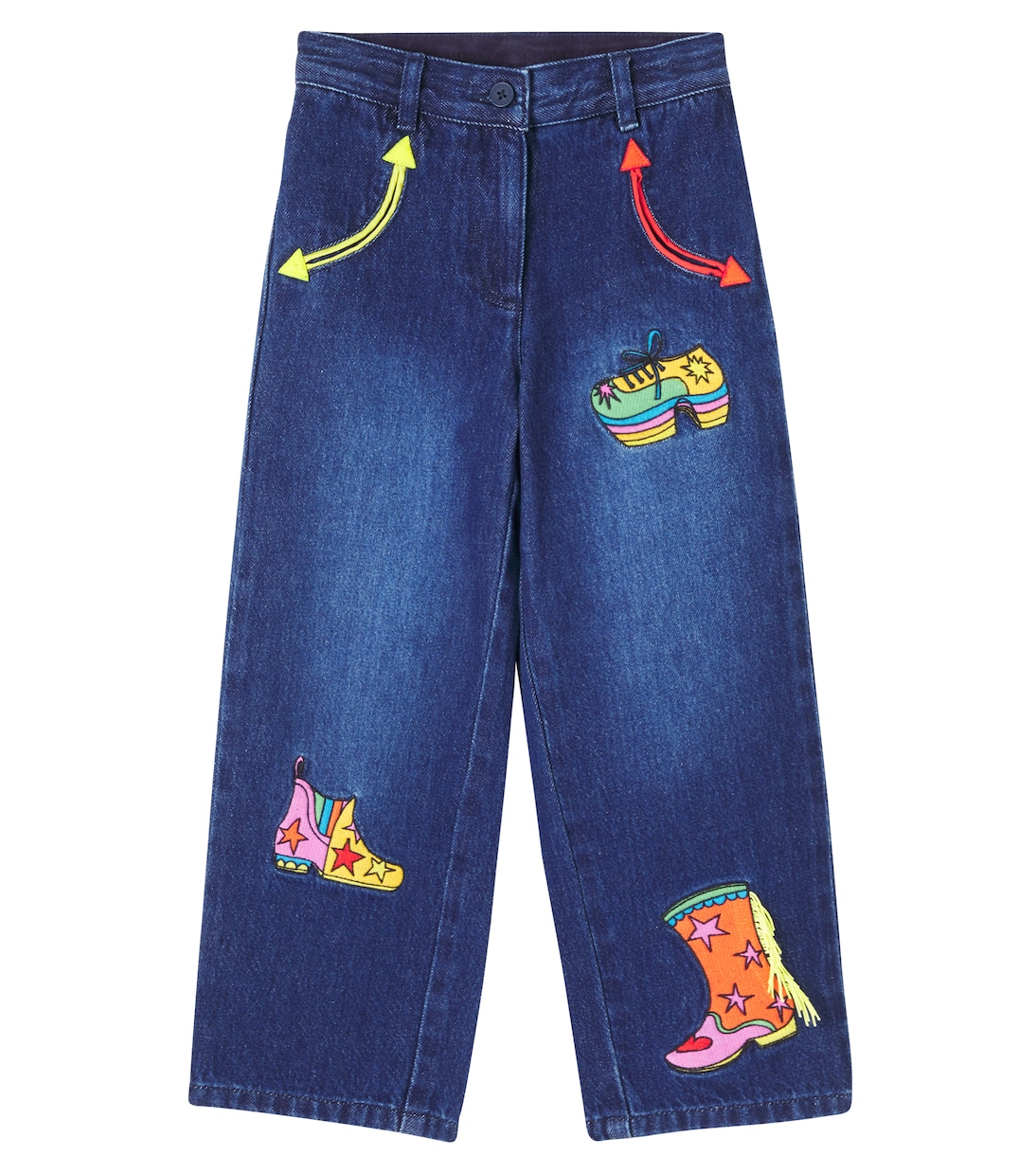 

Джинсы с широкими штанинами и аппликацией Stella McCartney Kids, Navy Blue