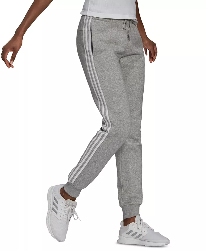 

Женские джоггеры из флисового хлопка с 3 полосками adidas, серый
