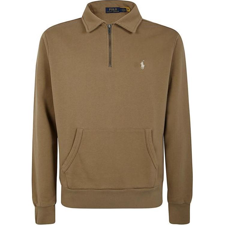 

Полузип с вышитым логотипом Polo Ralph Lauren, хаки