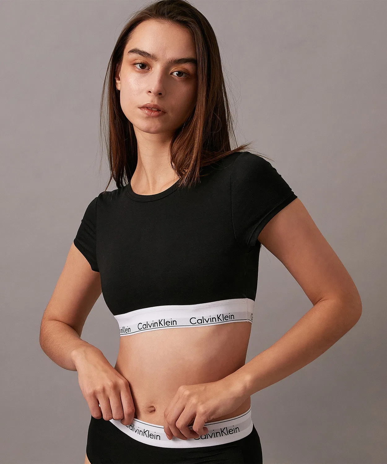 Бралетт-футболка Calvin Klein Icon Cotton, чёрный