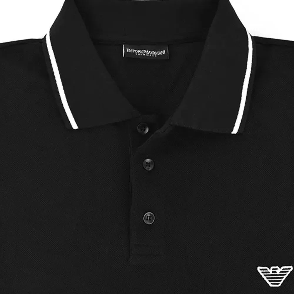 Поло мужское SS26 EMPORIO ARMANI, Black — фото 3