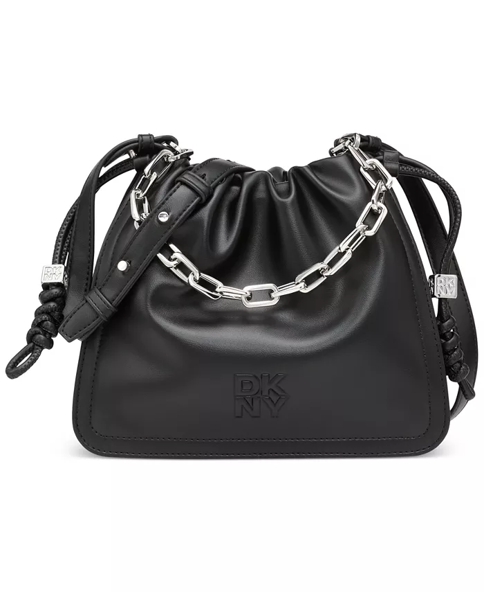 

Холщовая сумка через плечо Halle с завязками DKNY, коричневый