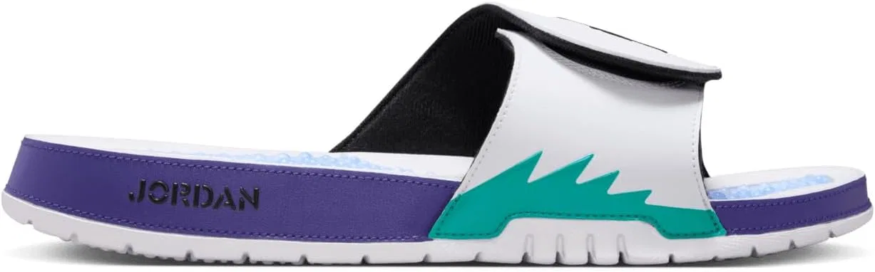 Мужские шлепанцы Jordan Hydro V Retro (555501-103, белый/черный/изумрудный/виноградный лед) — фото 2