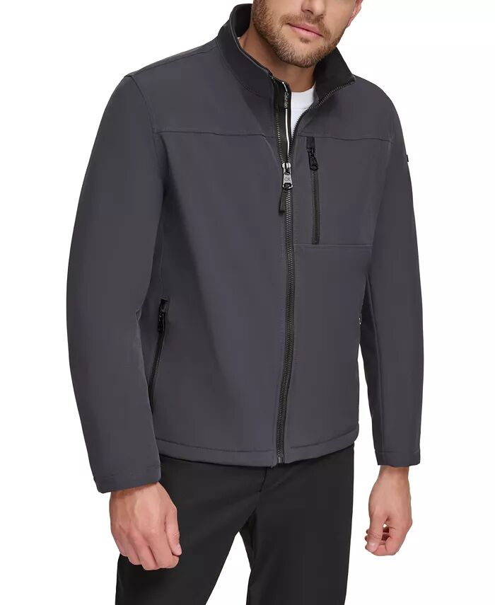 

Мужская классическая куртка Soft Shell с подкладкой из шерпы Calvin Klein, серый