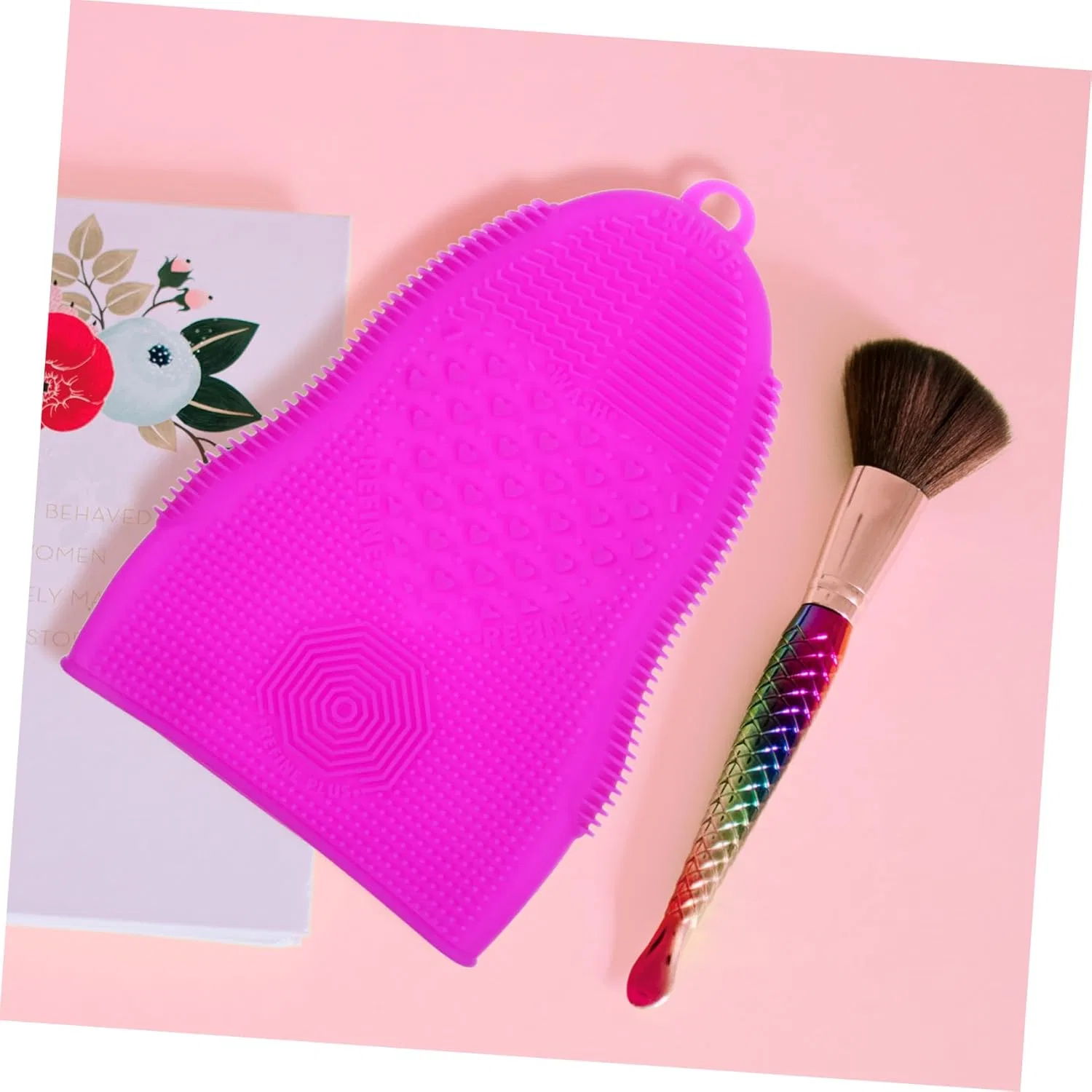 Коврик для чистки кистей Silicone Scrubber Gogogmee фиолетовый 19x13 см — фото 4