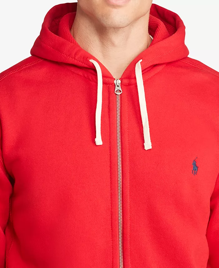 Мужская толстовка с капюшоном на молнии Signature Fleece больших размеров Big & Tall Polo Ralph Lauren, красный — фото 3