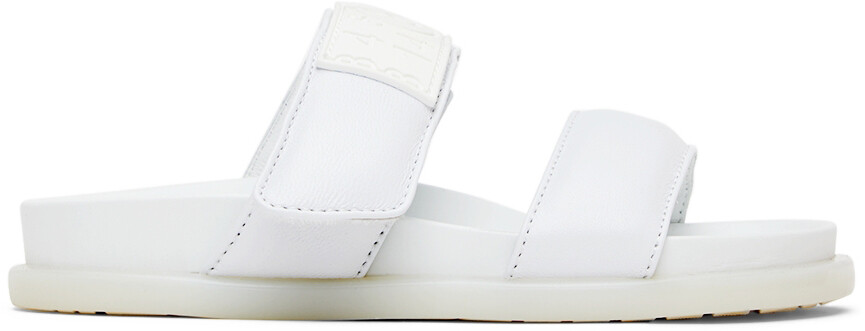 

Детские белые кожаные шлепанцы белые MM6 Maison Margiela