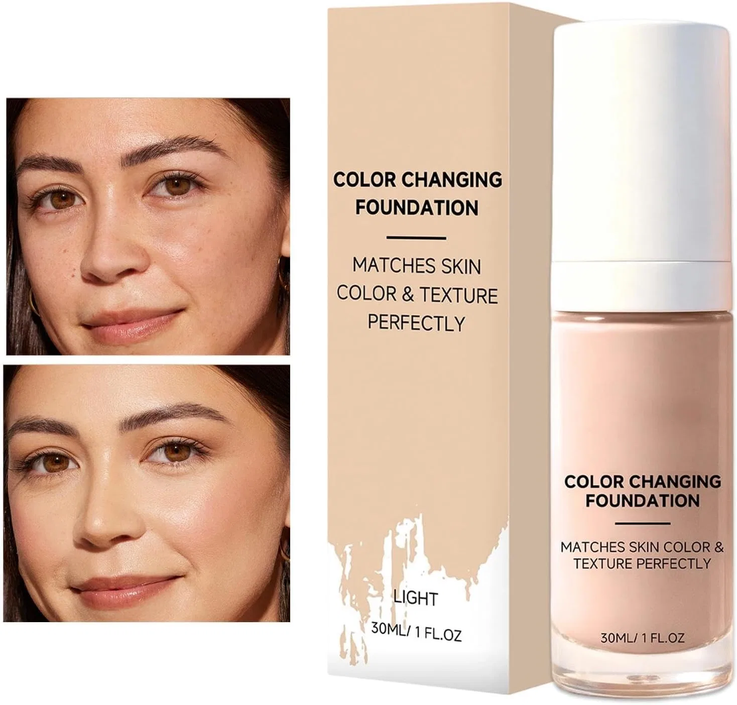 Тональное средство Color Adjusting Foundation, No Brand, 30 мл, светло-желтый — фото 2