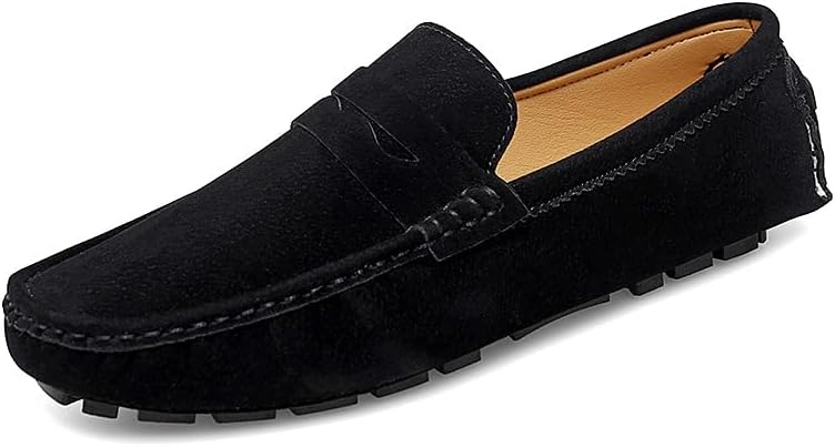 

Мужские лоферы JIADELI однотонные с круглым носком, замшевым верхом, пенни, легкие, с плоской подошвой, устойчивые к внешней среде, без шнурков, черный