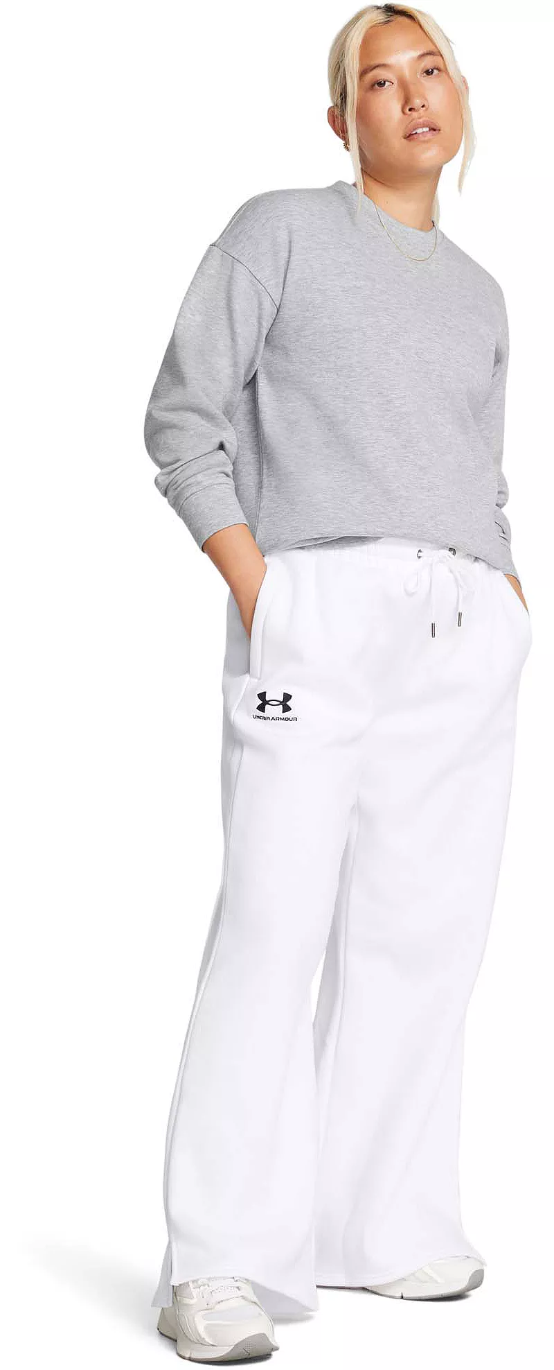 

Женская неудержимая флисовая футболка Under Armour, цвет Mod Gray Light Htr/Black