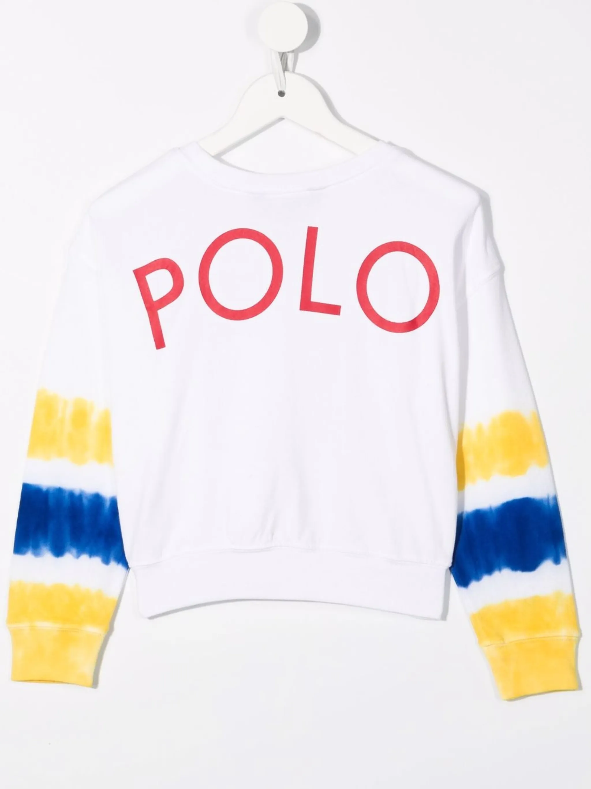 Укороченная толстовка с принтом тай-дай Polo Ralph Lauren Kids, белый — фото 2