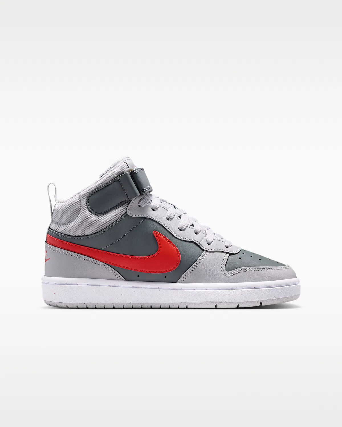 Кроссовки Nike Court Borough Mid 2 для детей, Smoke Grey/Grey Fog/White/Picante Red — фото 3