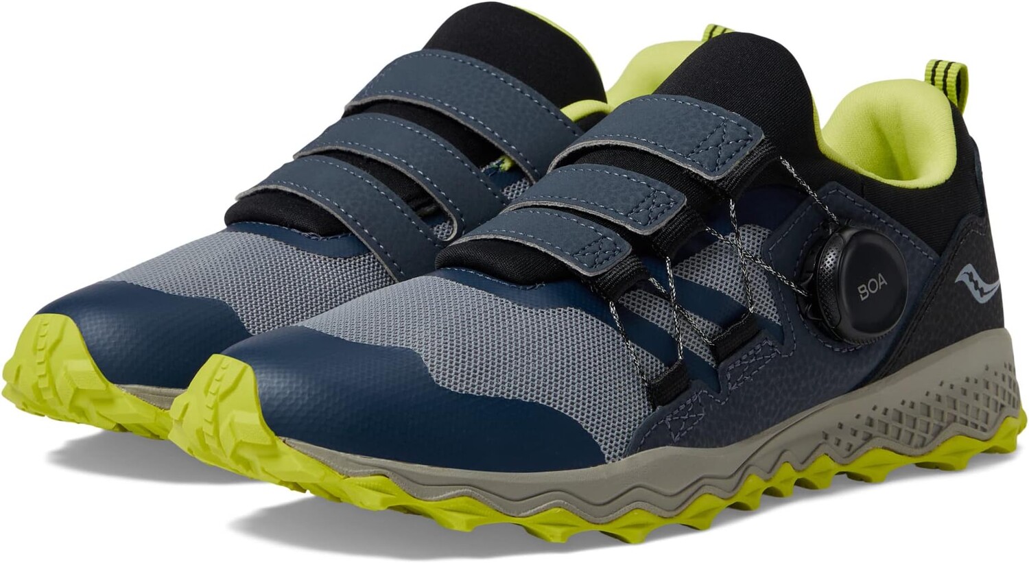 

Кроссовки Peregrine 12 Shield BOA Saucony Kids, цвет Navy/Green