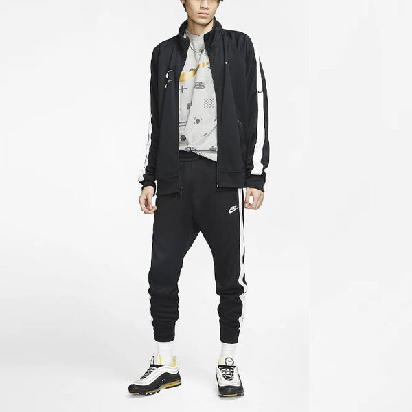 Брюки sportswear casual sports knit bundle feet long pants black Nike, черный — фото 2
