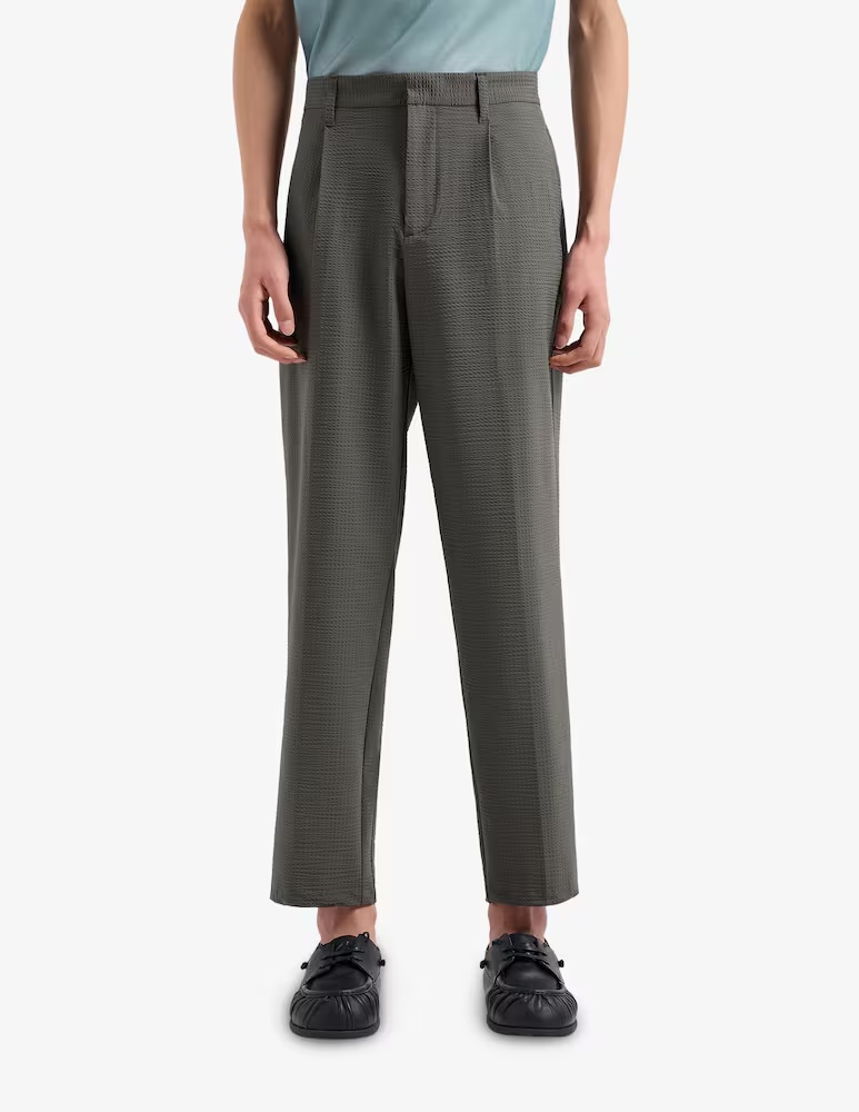 

Брюки из сирсакера Emporio Armani, зеленый