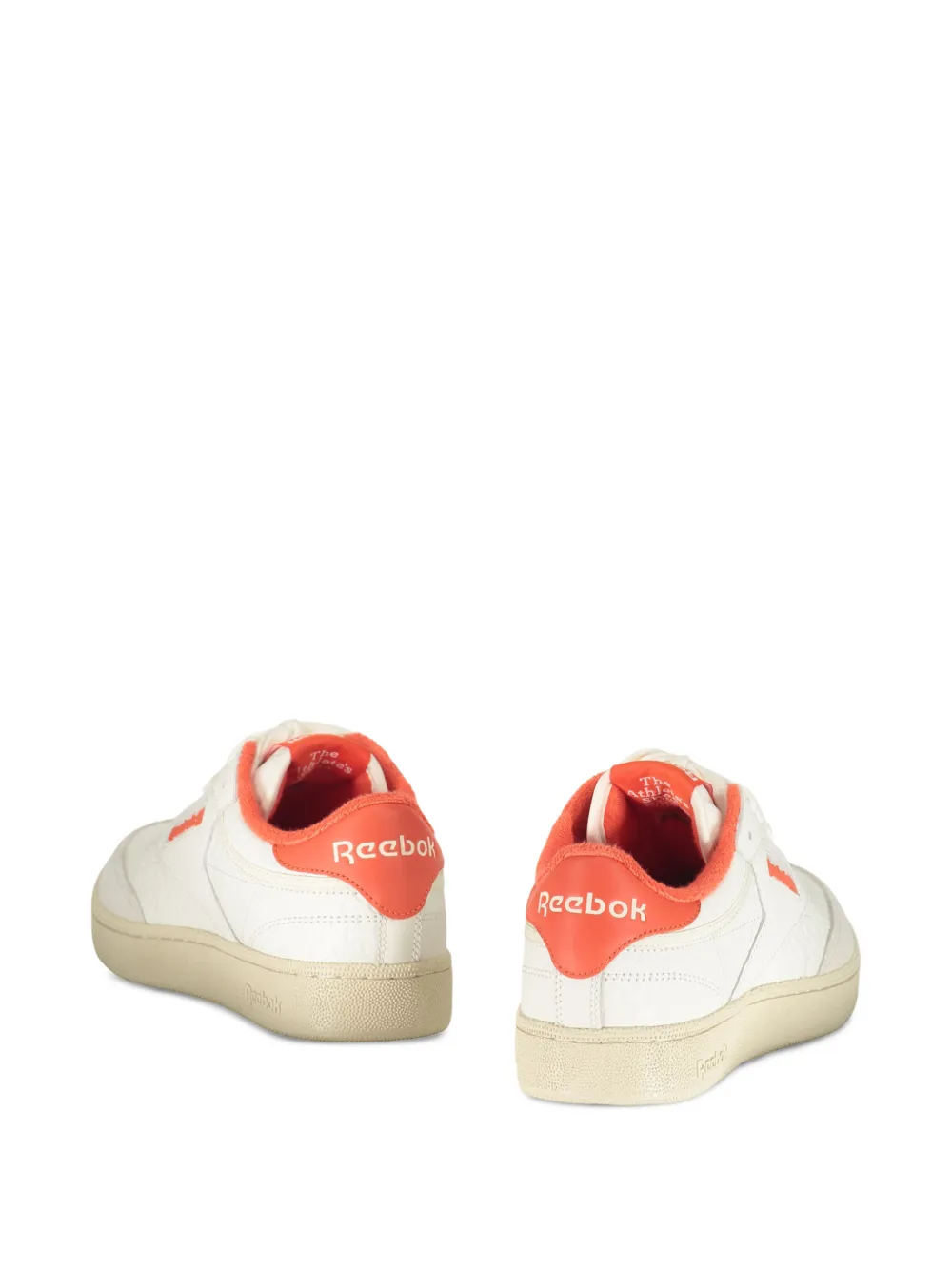 Кроссовки Club C белые с неоново-оранжевыми вставками Reebok — фото 3