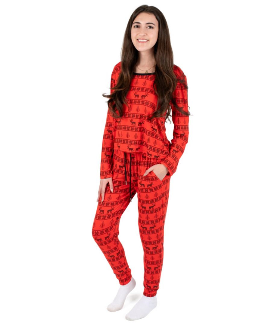 

Женская двухкомпонентная вискозная пижама из бамбука для отдыха Leveret, Reindeer