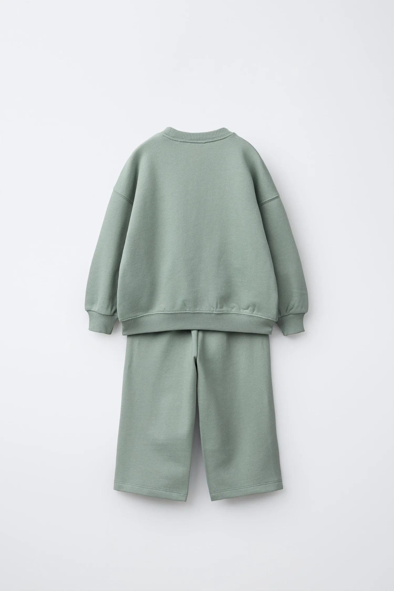 Комплект для бега с текстовым принтом: толстовка и брюки Zara, зеленый — фото 2