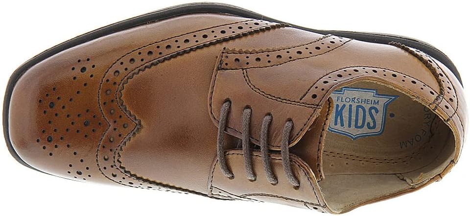 Детские оксфорды Florsheim Reveal с крыльями - для младших и старших детей, Cognac — фото 3