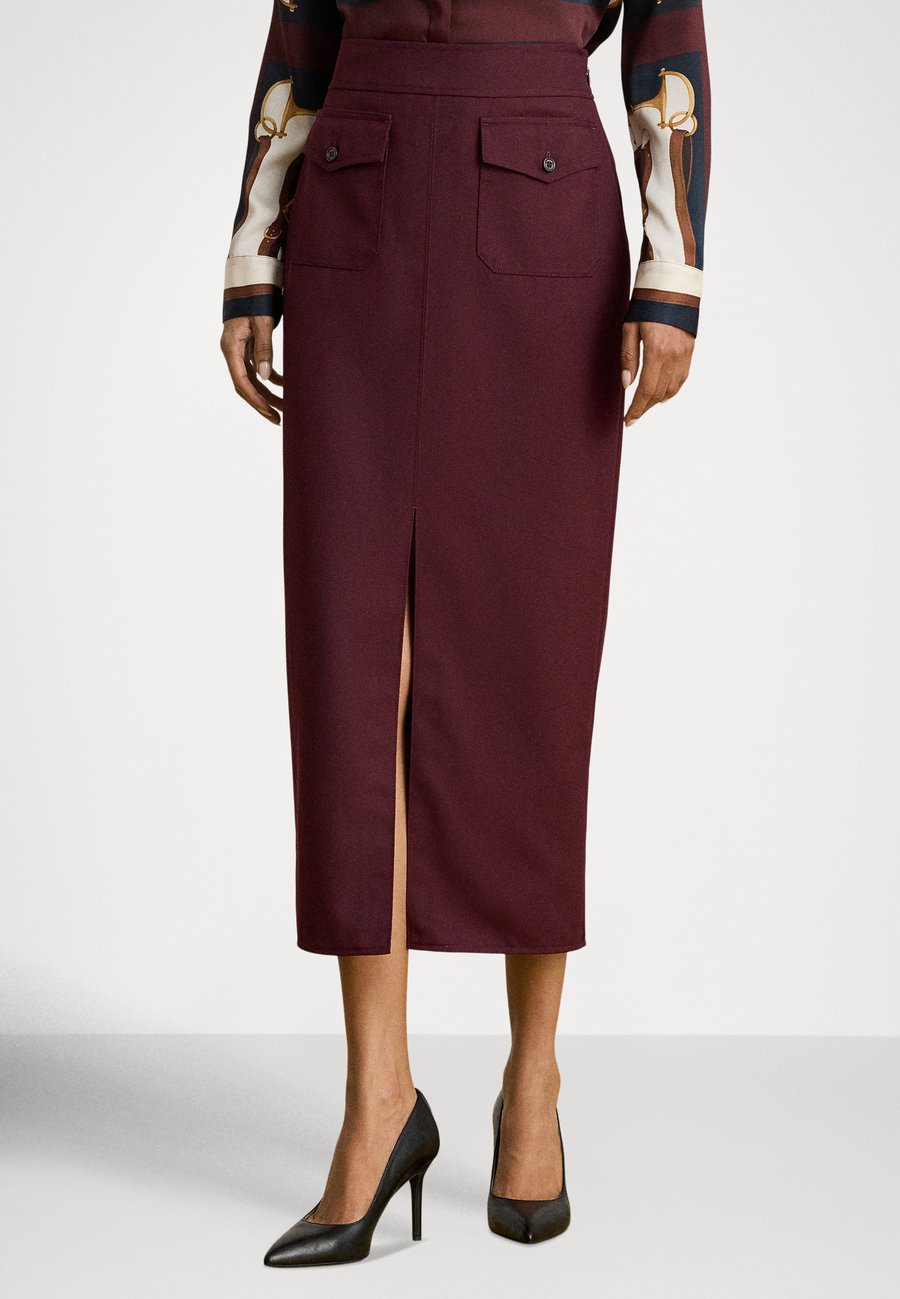 

Юбка Lauren Ralph Lauren WOOL-BLEND TWILL PENCIL MIDI SKIRT, Dark Garnet/Bordeaux