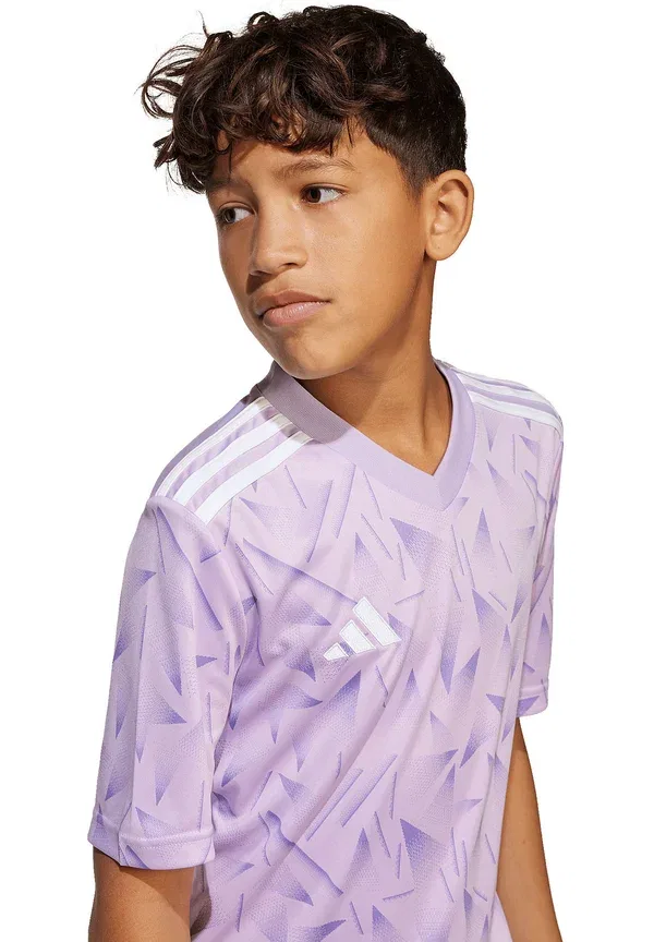 Футболка Adidas Performance Fussball Icon Sports T-Shirt, лилово-белый — фото 3