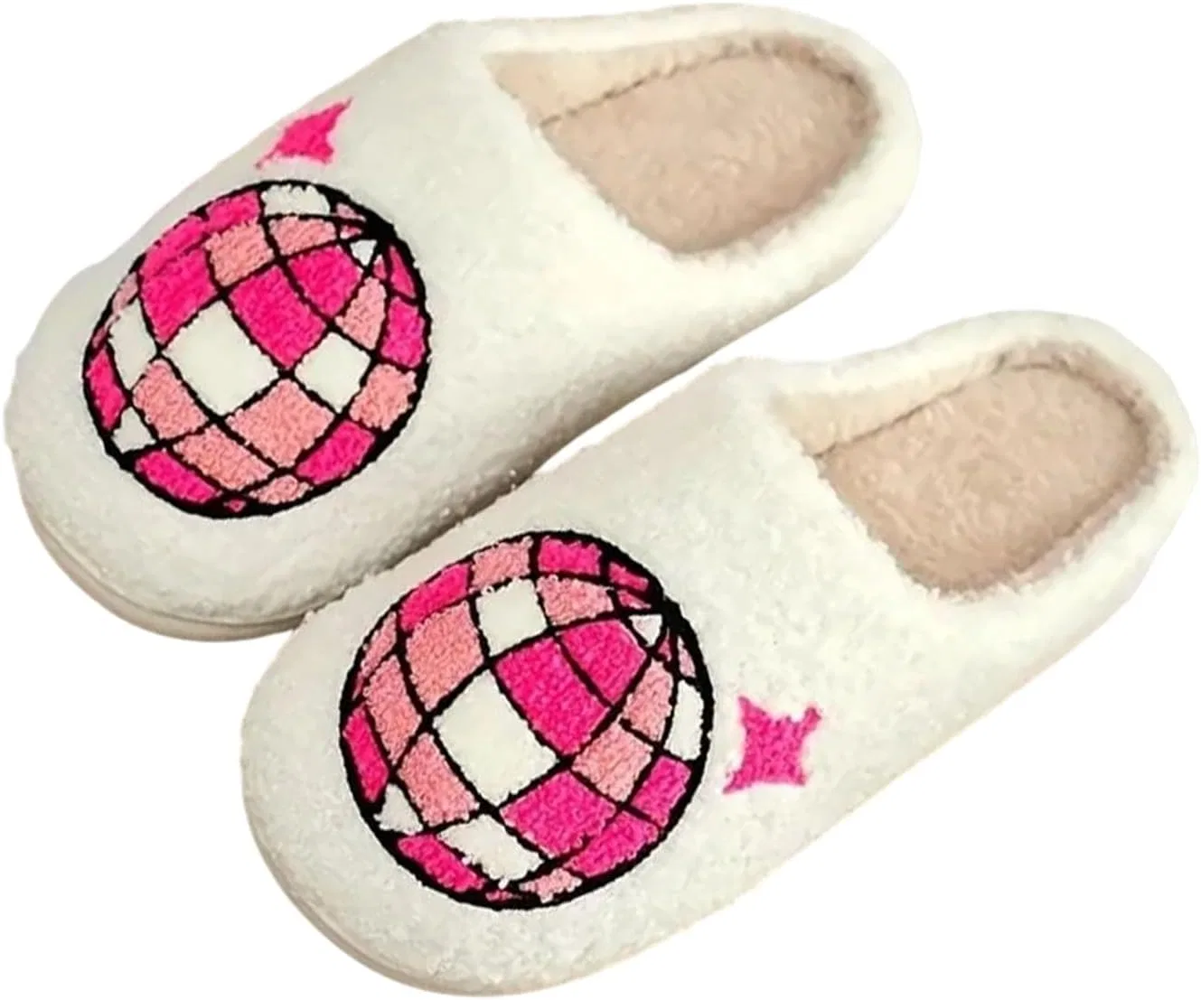 Generisch Hausschuhe Damen Herren Winter Plüsch Pantoffeln Rutschfeste Unisex Warm Hausschlappen Filzpantoffeln Frauen Bequeme Тапочки Ultraweiche Flauschige Hauspantoffeln Warme Schlappen, Weiß 1