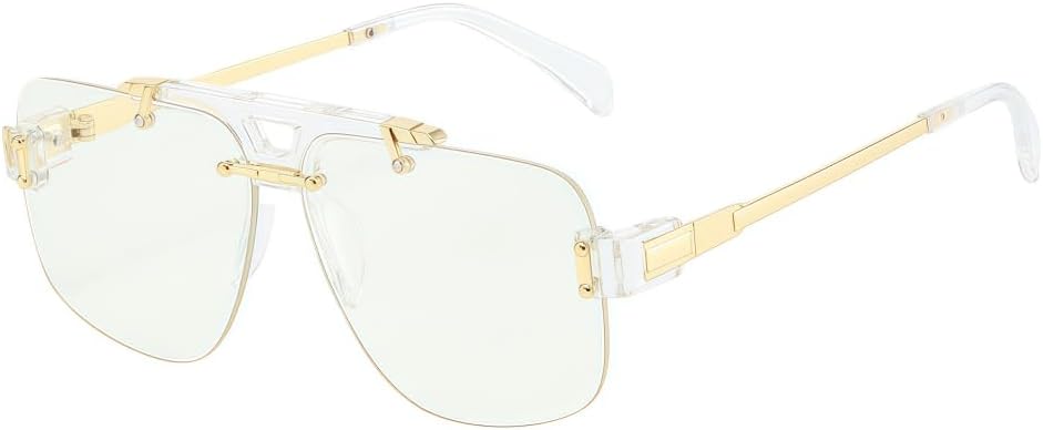 

Ретро-солнцезащитные очки-авиаторы большого размера для женщин и мужчин, модные винтажные солнцезащитные очки в металлической оправе с большими линзами MAZNVISO, White