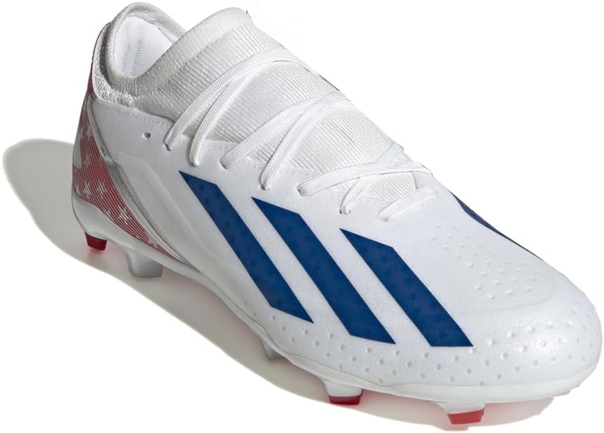 Кроссовки Adidas Unisex-Adult X Crazyfast League Firm Ground, белый/красный/синий — фото 2