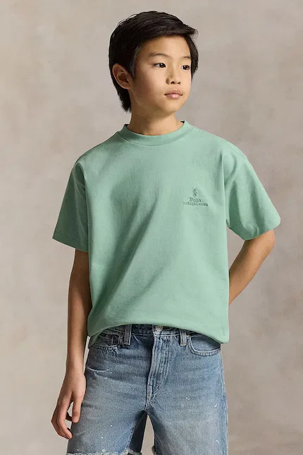 Футболка хлопковая детская Polo Ralph Lauren, бирюзовый