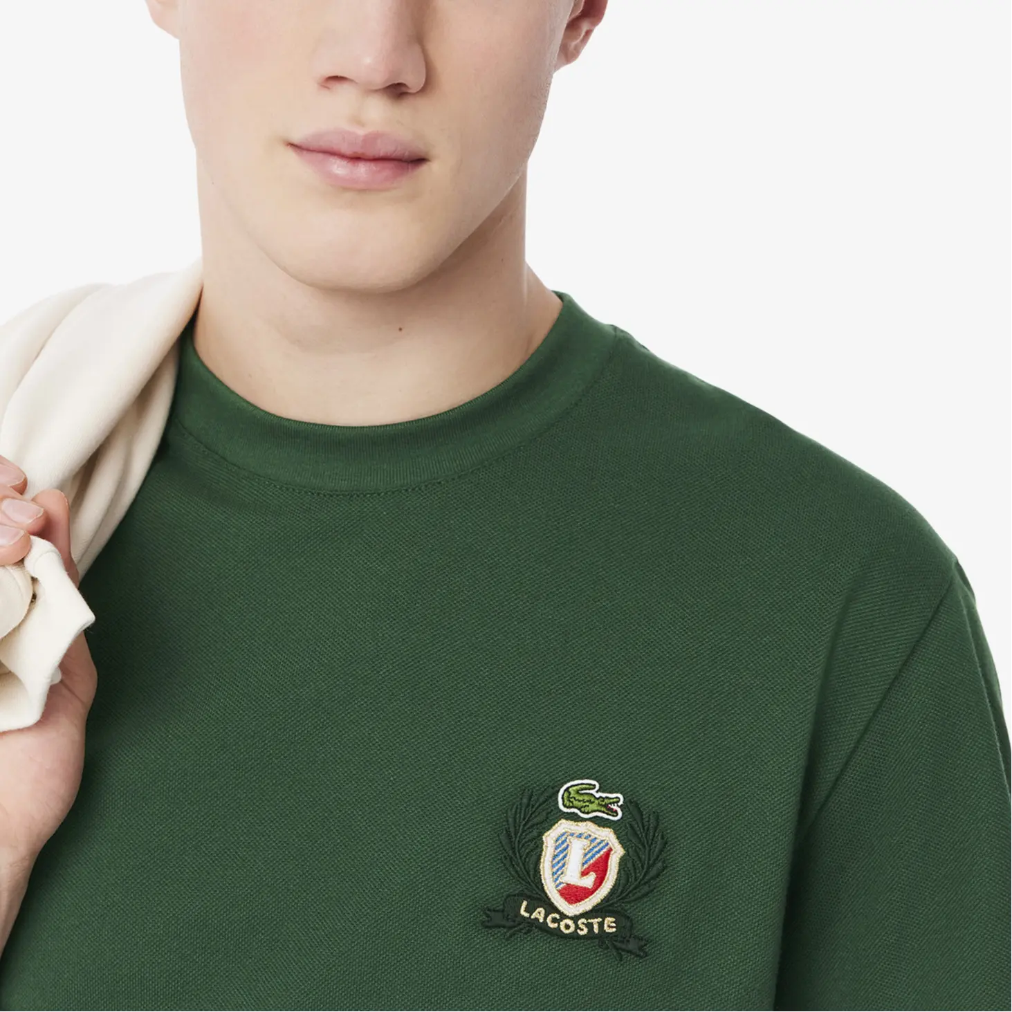 Футболка с вышитым значком LACOSTE, зеленый — фото 4