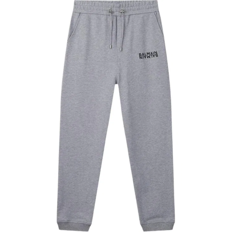 Трикотажные спортивные штаны модель Knitted Sweatpants BALMAIN серые