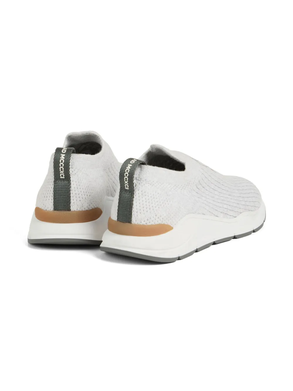 Слипоны с контрастной подошвой Brunello Cucinelli Kids, белый — фото 3