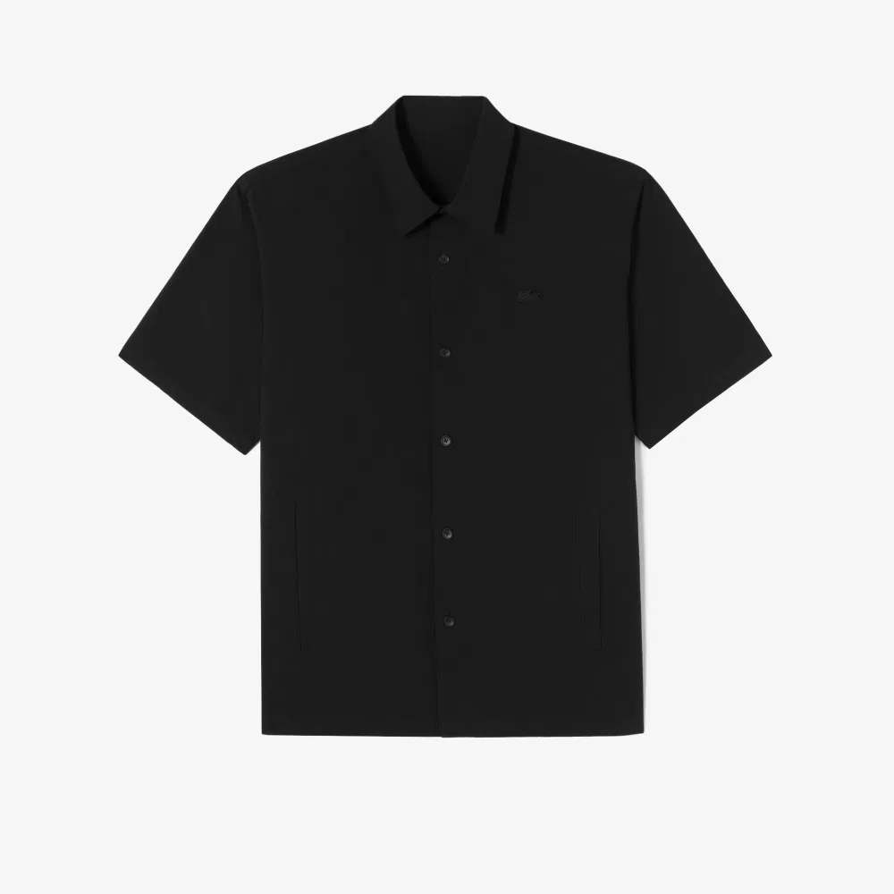 Мужская рубашка Lacoste с коротким рукавом, чёрная