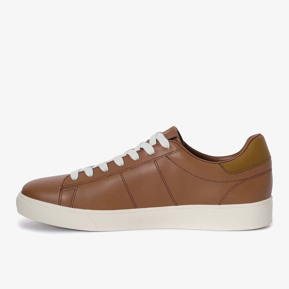 Мужские кожаные кроссовки New Spencer тёмно-коричневые от Fred Perry — фото 2