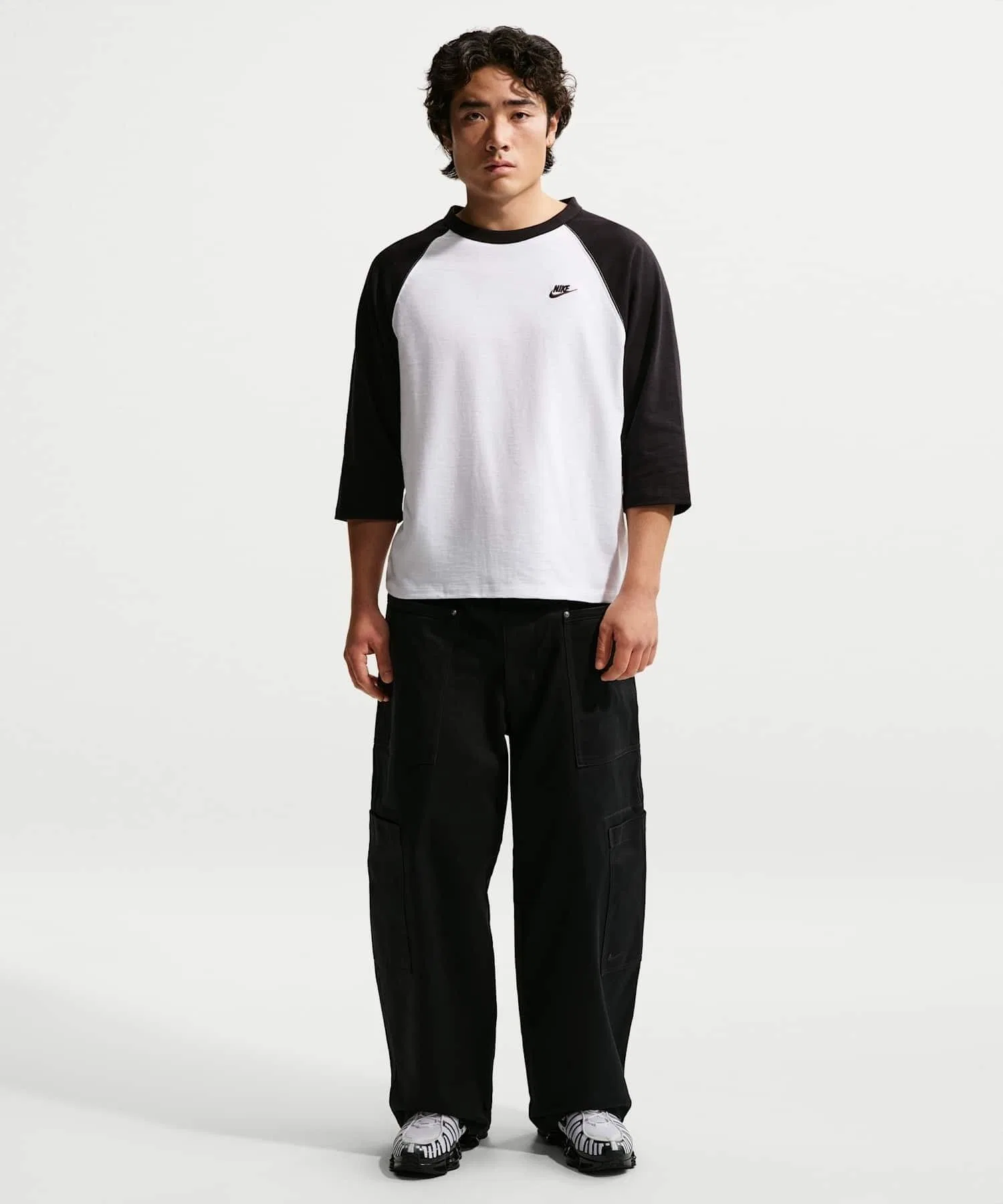 Мужская футболка с рукавом 3/4 Nike Sportswear Club чёрная — фото 4
