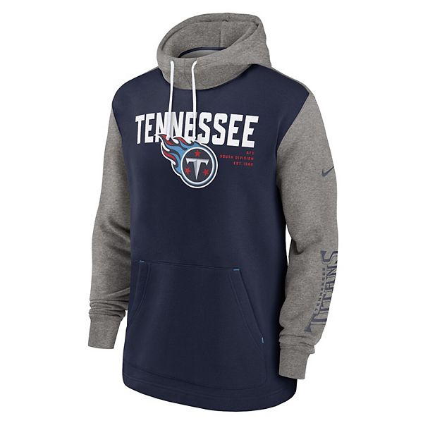 Мужской синий свитшот с капюшоном Tennessee Titans в стиле колор-блок Nike — фото 3