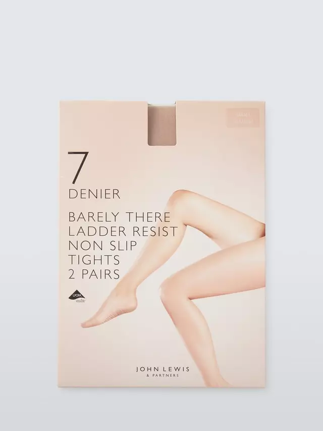 

Тайтсы John Lewis 7 Denier Barely There Non Slip 2 шт, цвет almond
