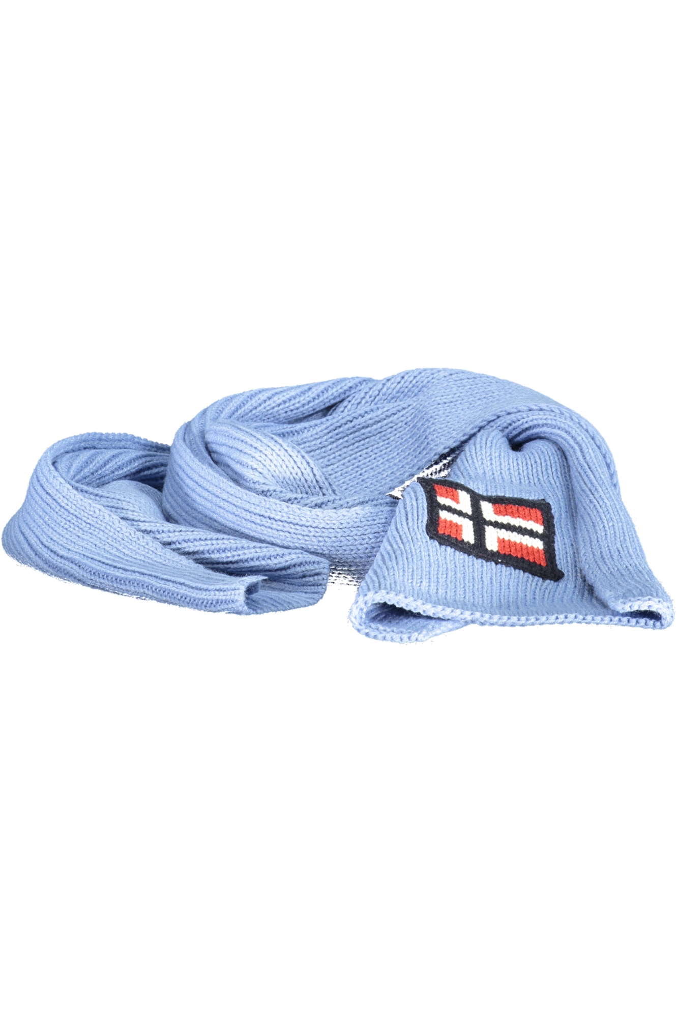

Мужской шарф Norway 1963 вязаный с логотипом, голубой
