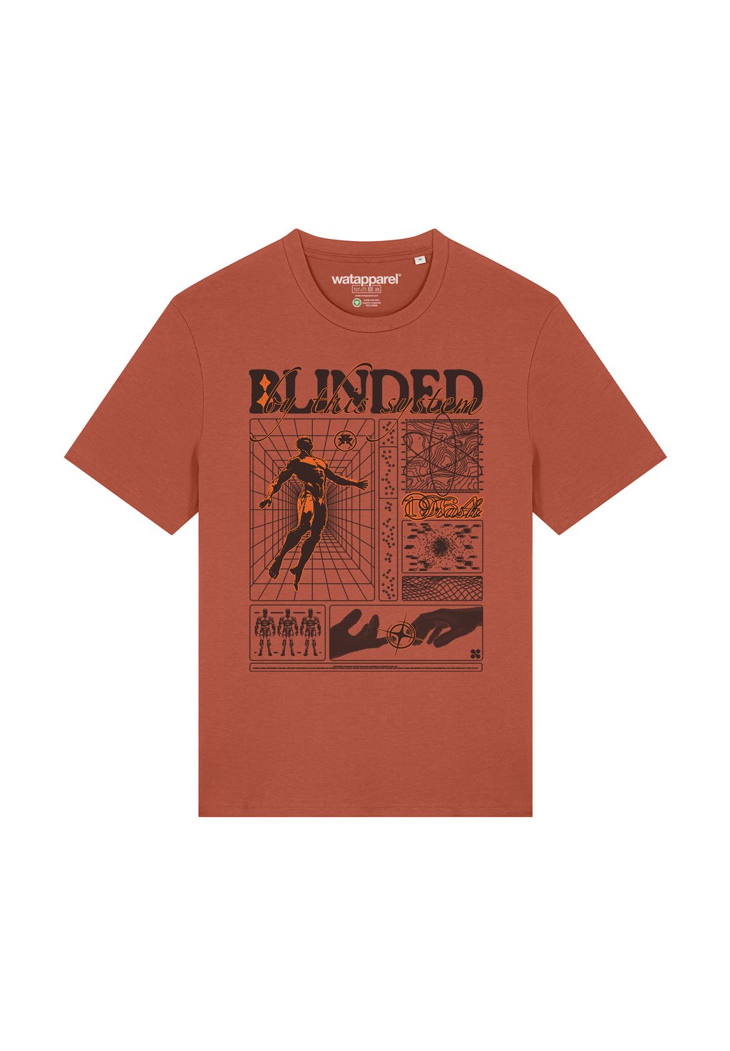 

Футболка с принтом BLINDED watapparel, коричневый