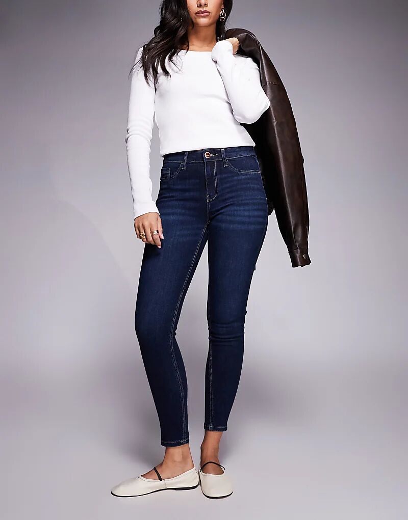 

Джинсы River Island средней посадки, темно-синего цвета