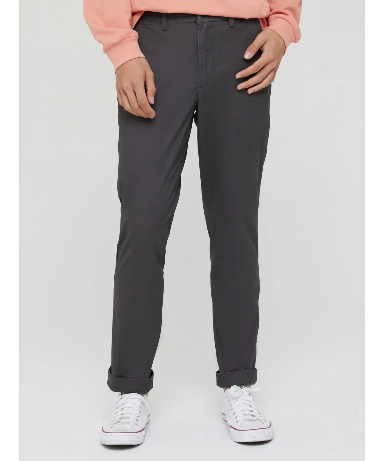 Брюки чинос slim fit GapFlex Essential Khaki, черный