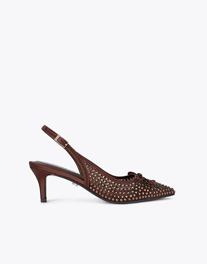 Коричневые туфли Carvela Positano на низком каблуке с драгоценными камнями