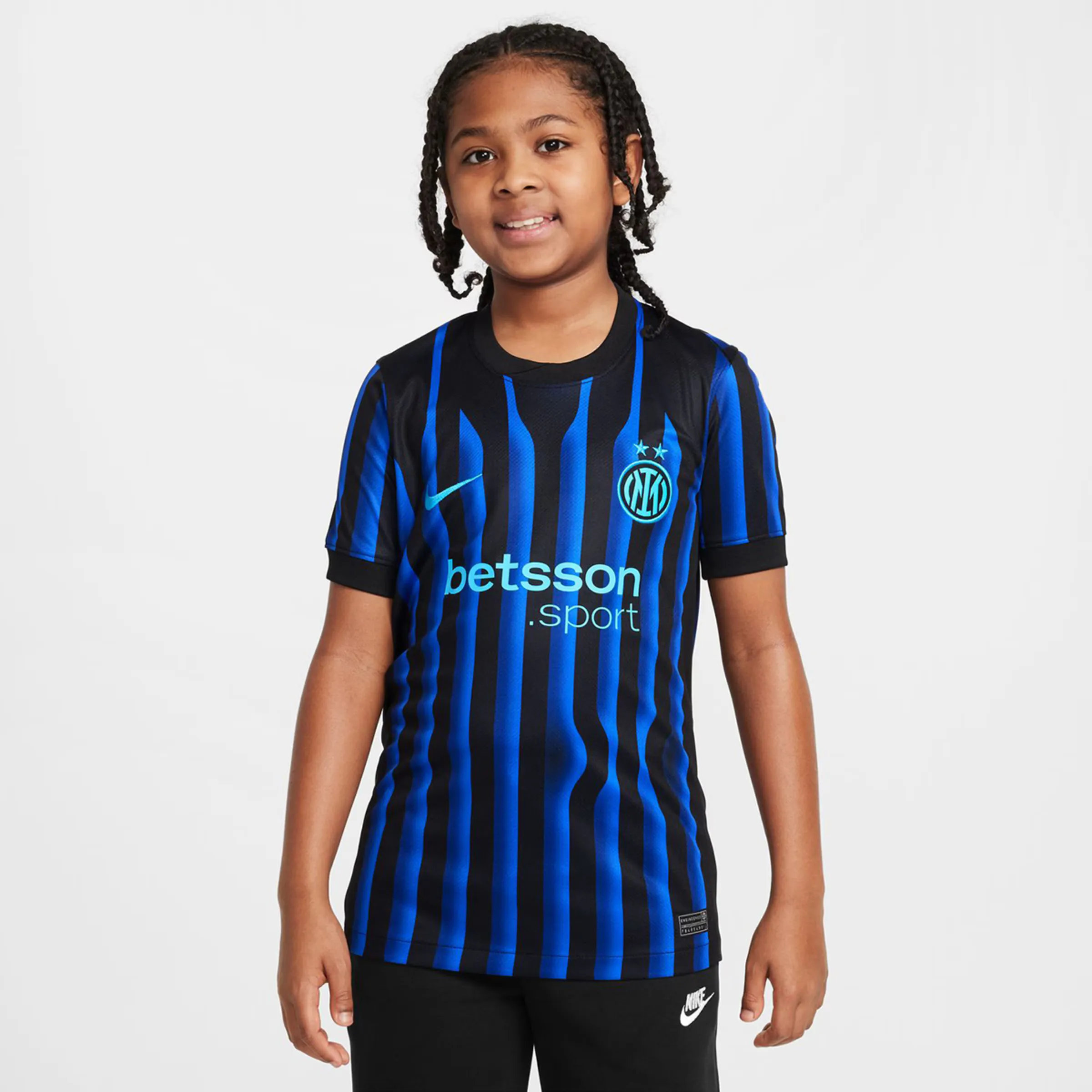 

Детская футболка домашняя форма Inter Milan 2025-2026 Stadium Nike, синий/черный