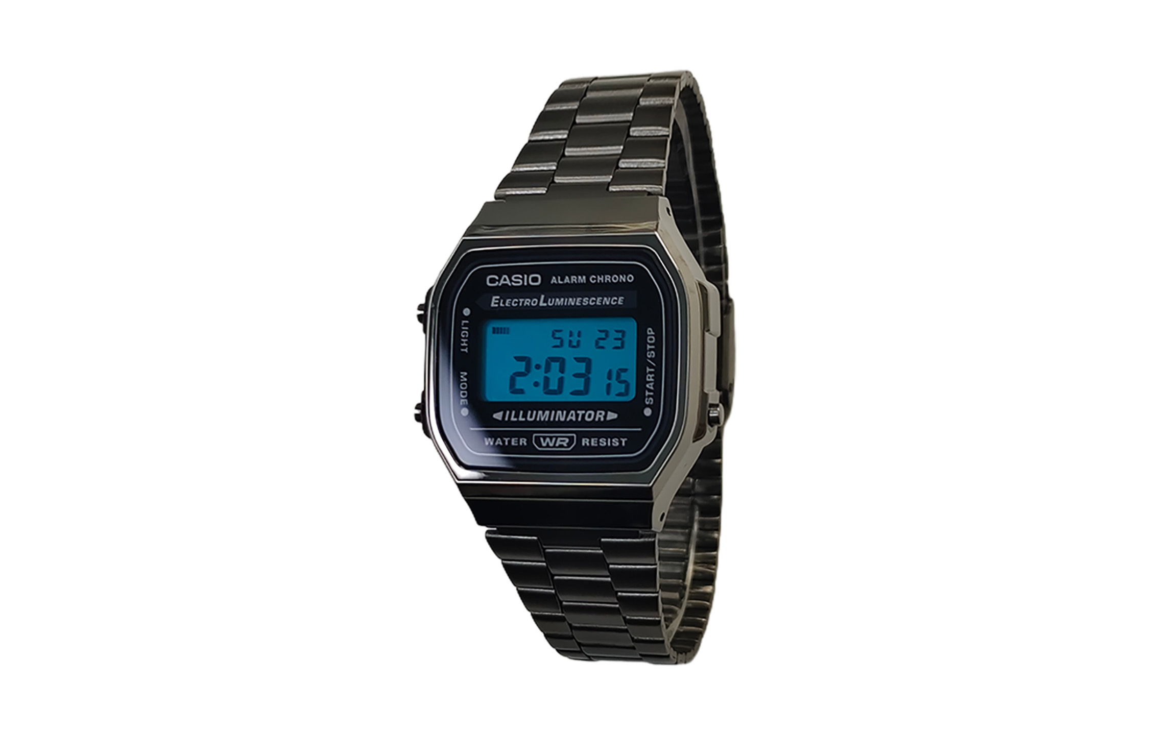 

CASIO Часы Vintage A168, Black Dial with Cyan Bezel