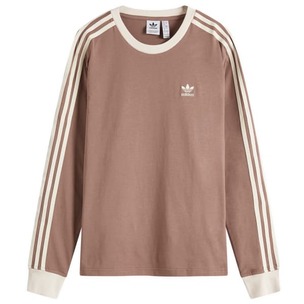 

Футболка с длинным рукавом и тремя полосками Adidas, коричневый