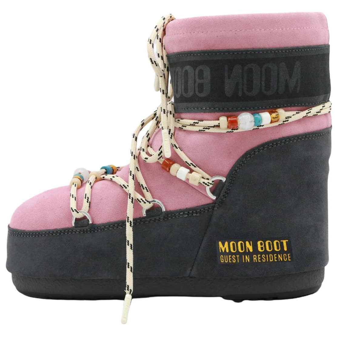 

Moon Boot Замшевые короткие зимние ботинки Unisex Pink Black