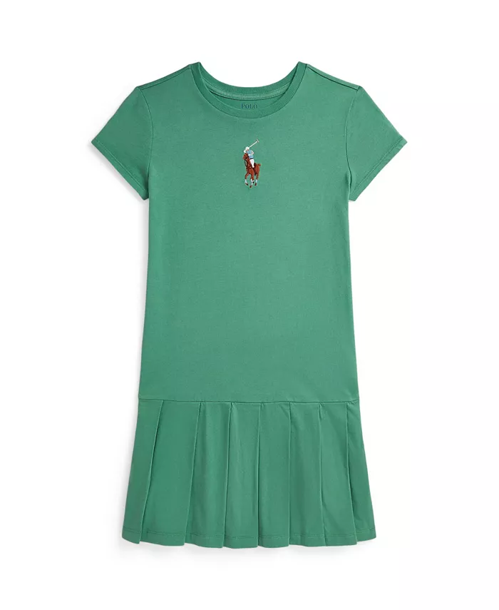 

Платье плиссированное из джерси Big Pony для девочек больших размеров Polo Ralph Lauren, зеленый